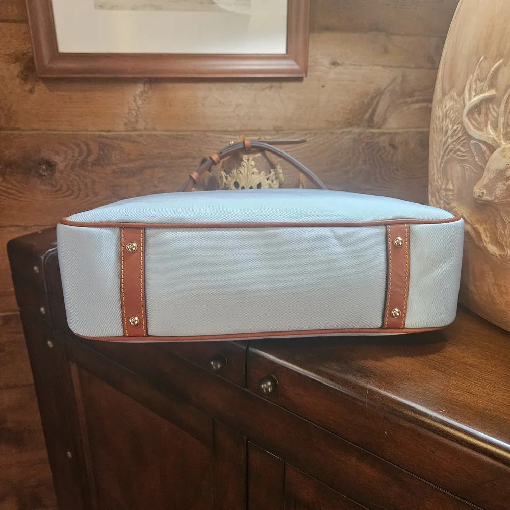 Dooney & Bourke Light Blue and Brown Hobo Bag